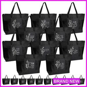 Religious Tote Bags for Women, Oxford Cloth, 20-Piece Set, Bible Verse Design